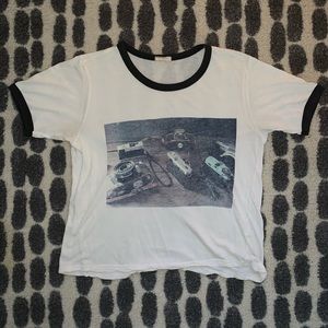 Brandy Melville cropped tee with vintage cameras